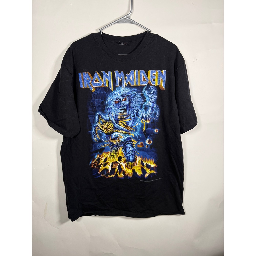 Iron Maiden Somewhere Back In Time 2005 Tour T-Shirt Mens XL Black Graphic Tee